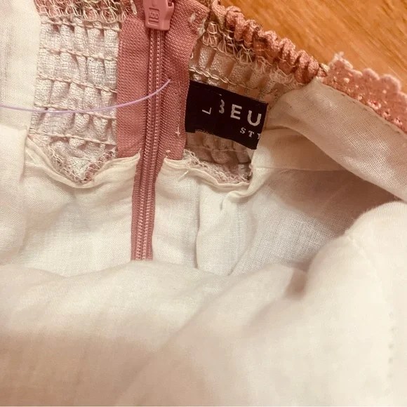 Beulah Style Floral Puff Sleeve Mini Dress large Kawaii - Picture 4 of 5